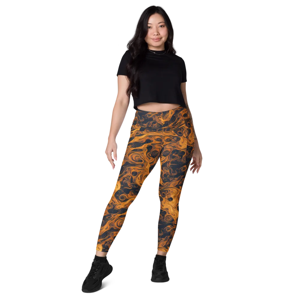 Burnished Orbit on Leggings with Pockets — Front
