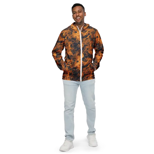 Burnished Orbit on a Men's Windbreaker