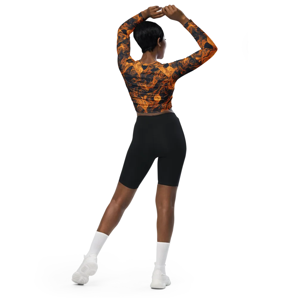 Burnished Orbit on Long Sleeve Crop Top — Back