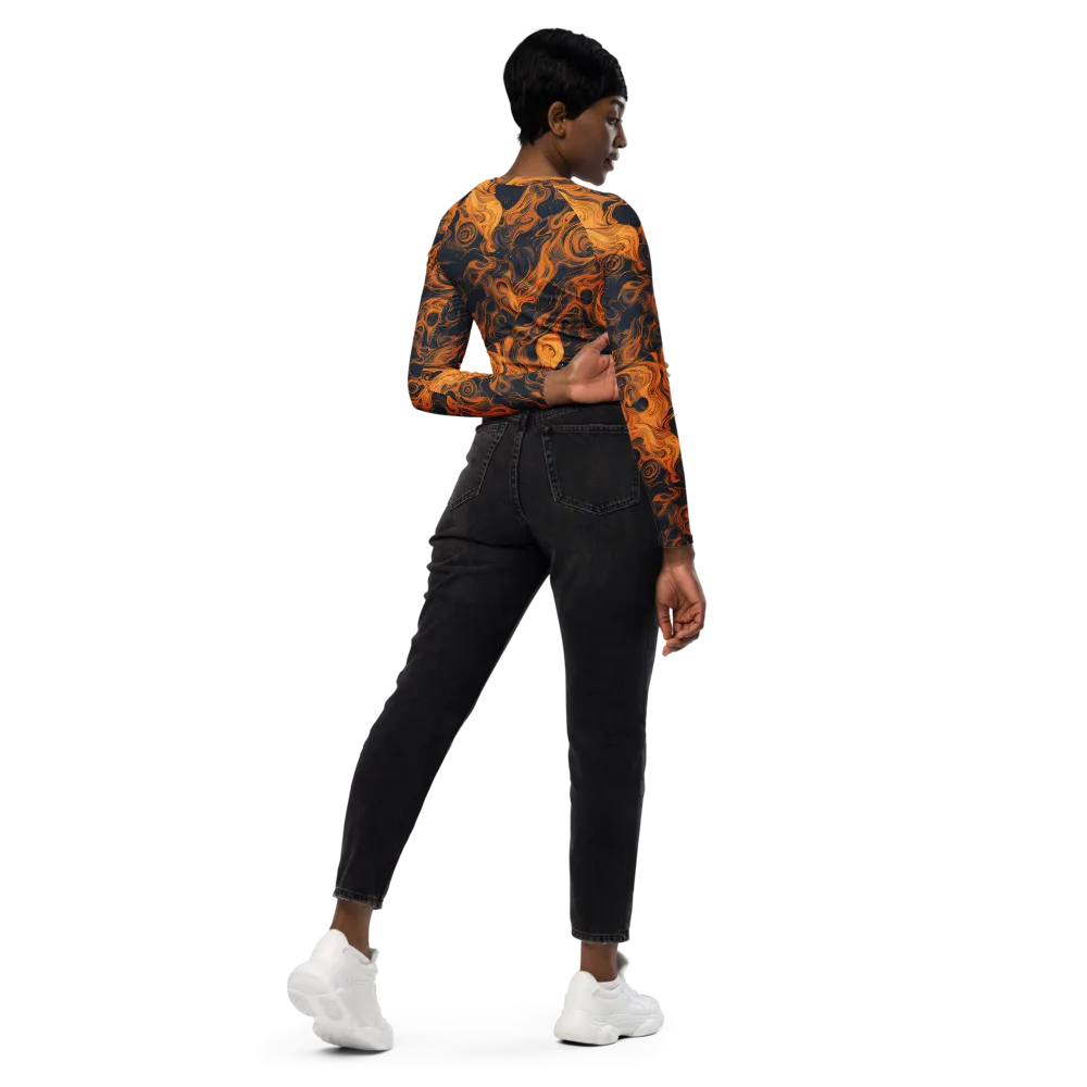 Burnished Orbit on Long Sleeve Crop Top — Right Back