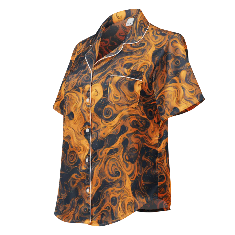 Burnished Orbit on Women's Short Sleeve Pajama Top — Left Front