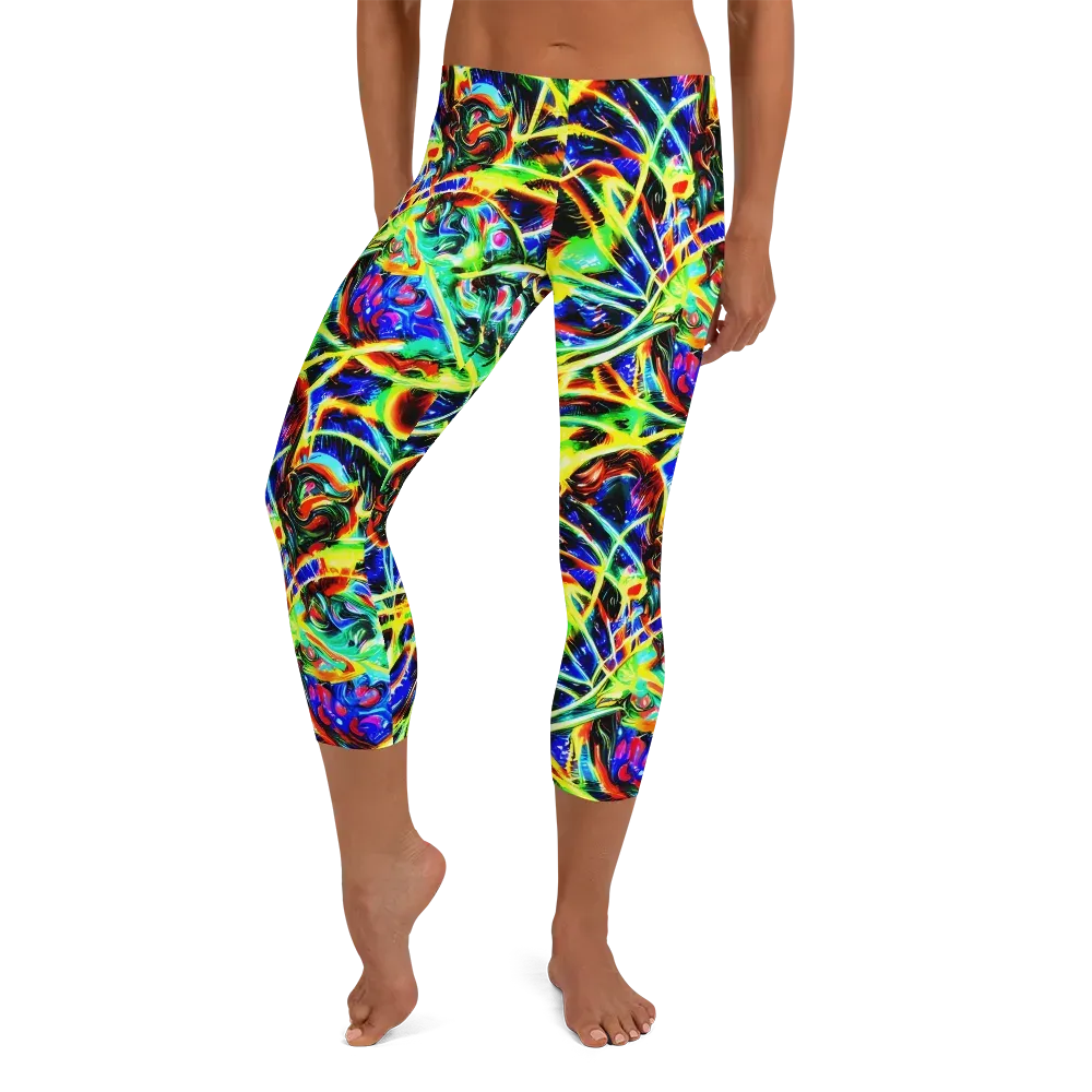 Luminous Overgrowth on Capri Leggings — Front
