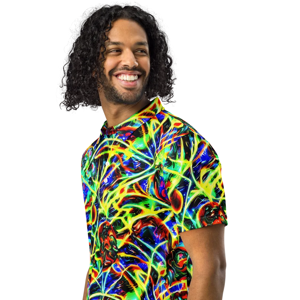 Luminous Overgrowth on Men's Slim Fit Polo Shirt — Left Front