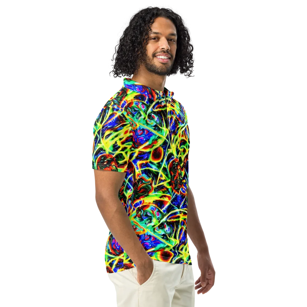 Luminous Overgrowth on Men's Slim Fit Polo Shirt — Right Front