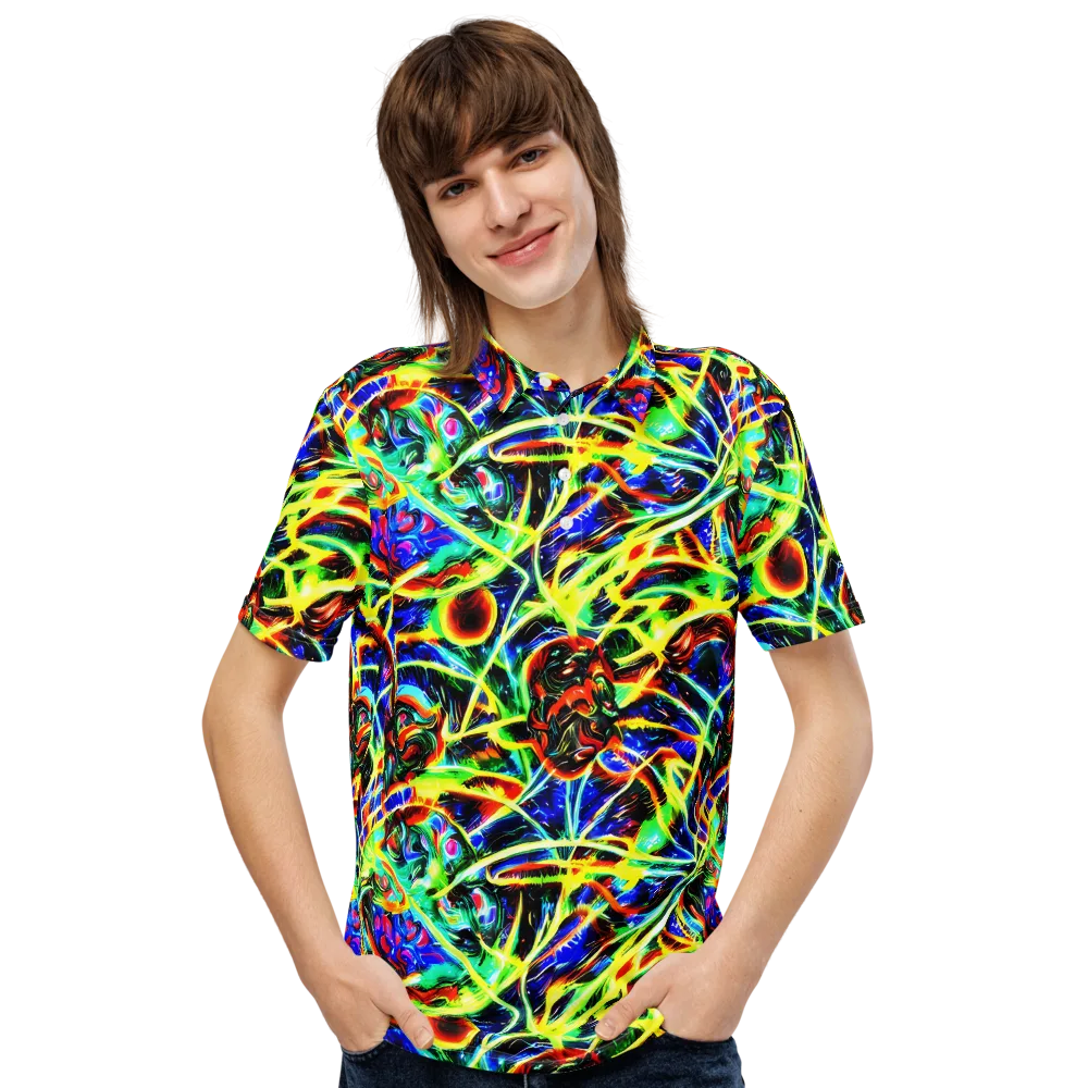 Luminous Overgrowth on Men's Slim Fit Polo Shirt — Front