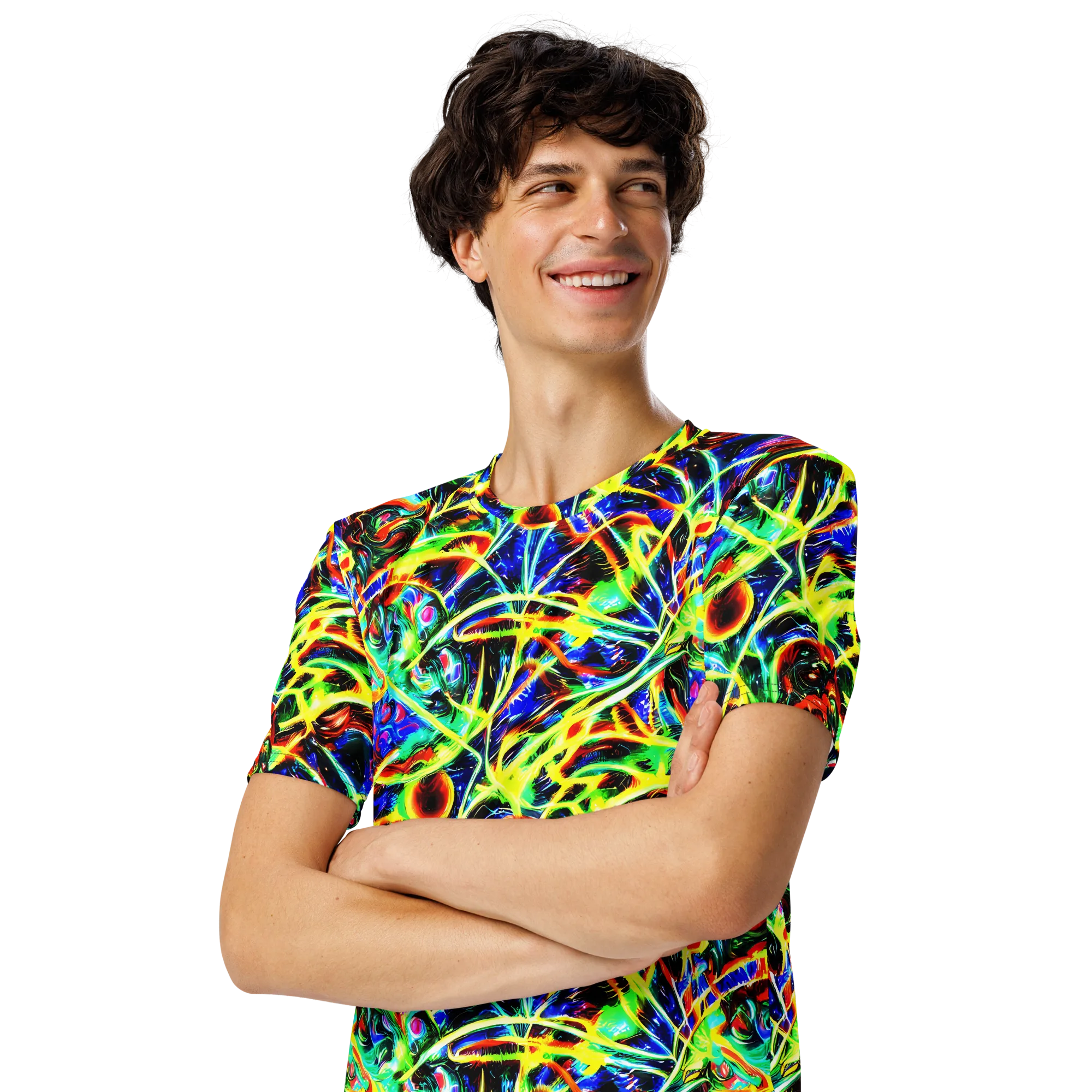 Luminous Overgrowth on Men's Crew Neck T-Shirt — Left Front