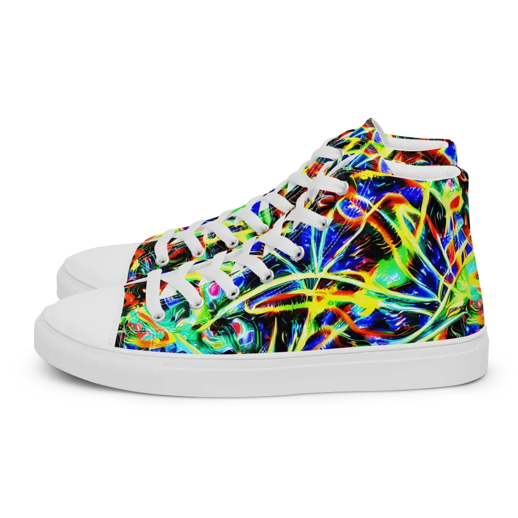 Luminous Overgrowth on Men's High Top Canvas Shoes — Left