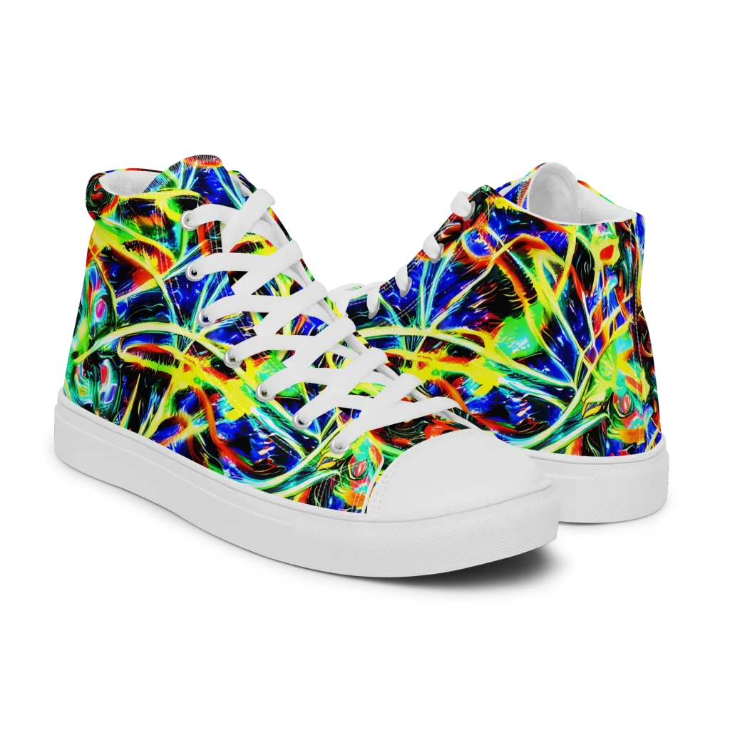 Luminous Overgrowth on Men's High Top Canvas Shoes — Right