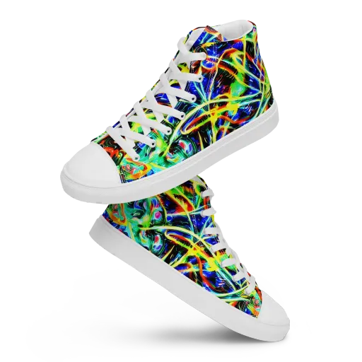 Luminous Overgrowth on a Men's High Top Canvas Shoes