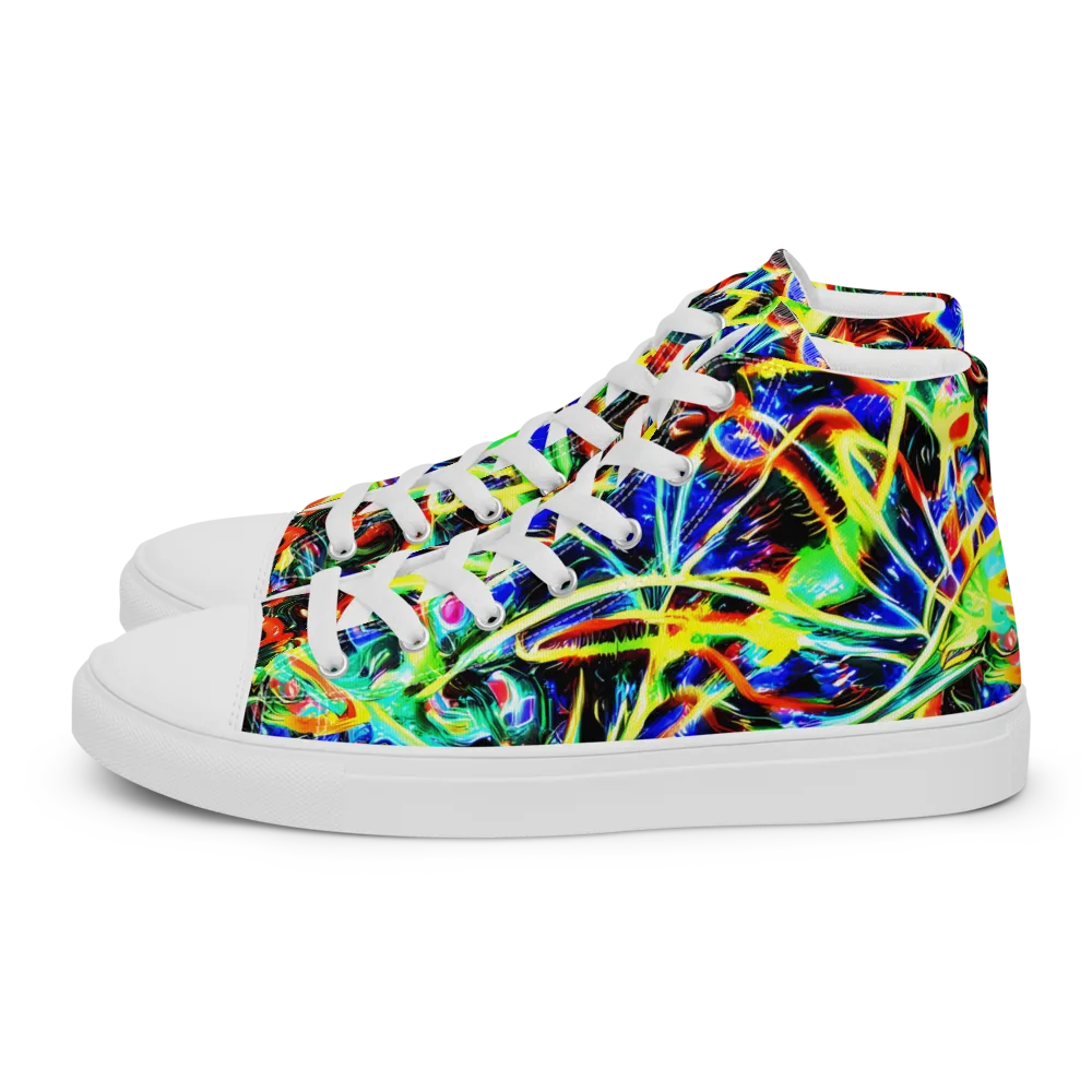 Luminous Overgrowth on Women's High Top Canvas Shoes — Left