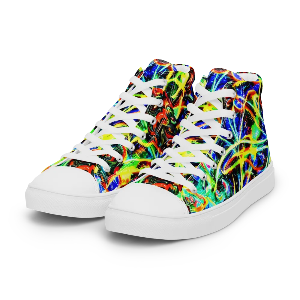 Luminous Overgrowth on Women's High Top Canvas Shoes — Left Front