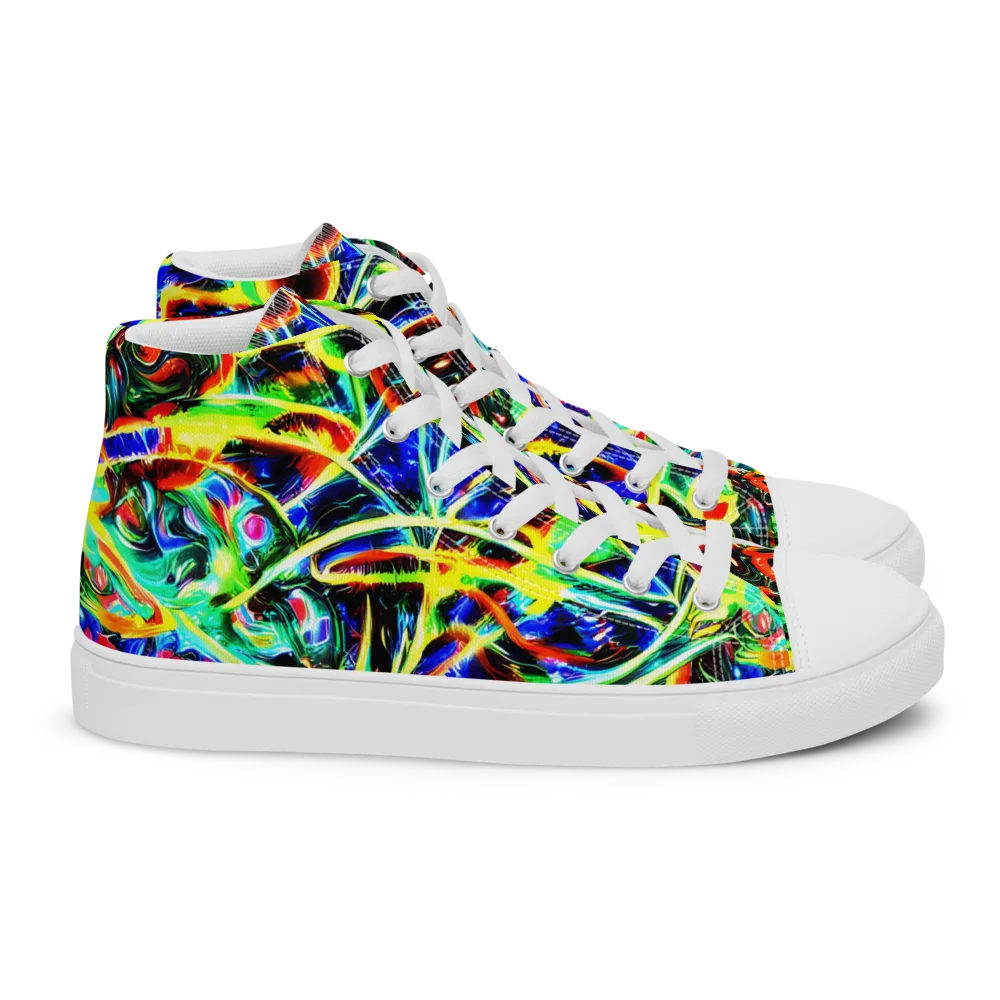 Luminous Overgrowth on Women's High Top Canvas Shoes — Right