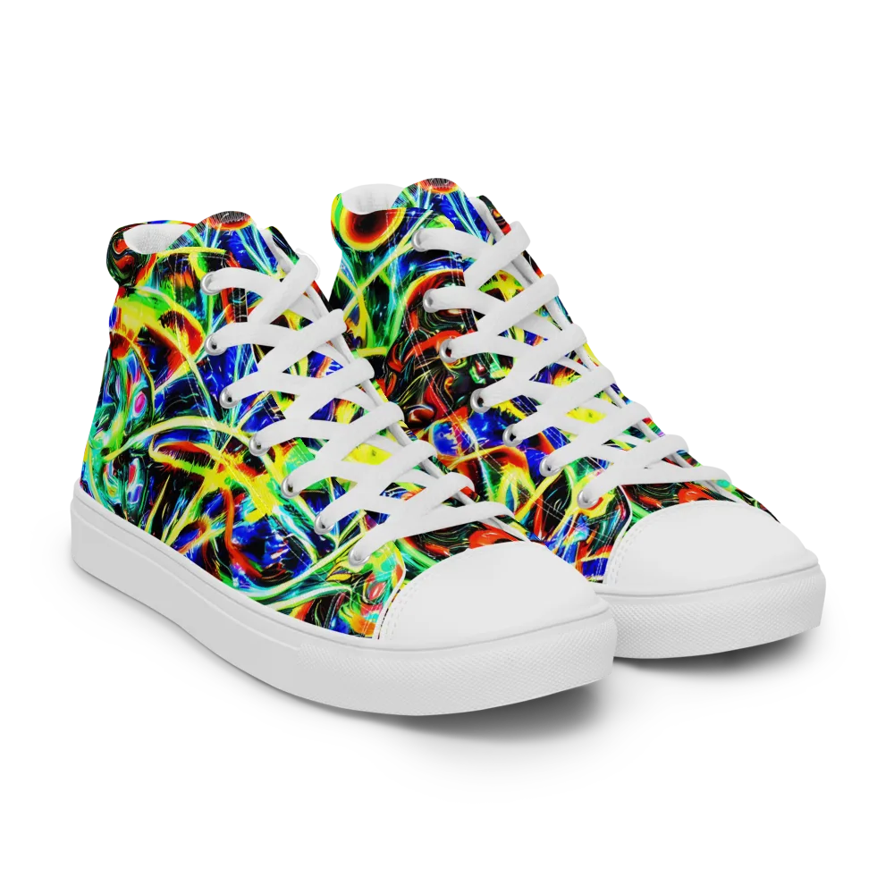 Luminous Overgrowth on Women's High Top Canvas Shoes — Right Front