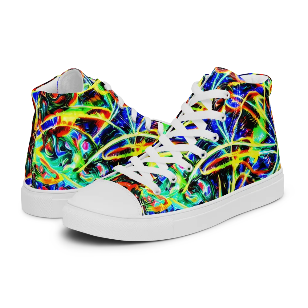 Luminous Overgrowth on Women's High Top Canvas Shoes — Left