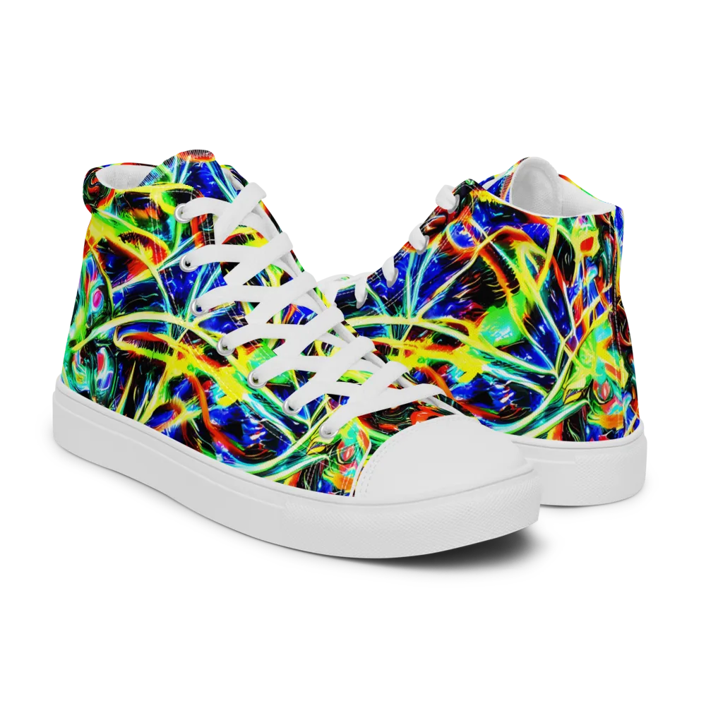 Luminous Overgrowth on Women's High Top Canvas Shoes — Right