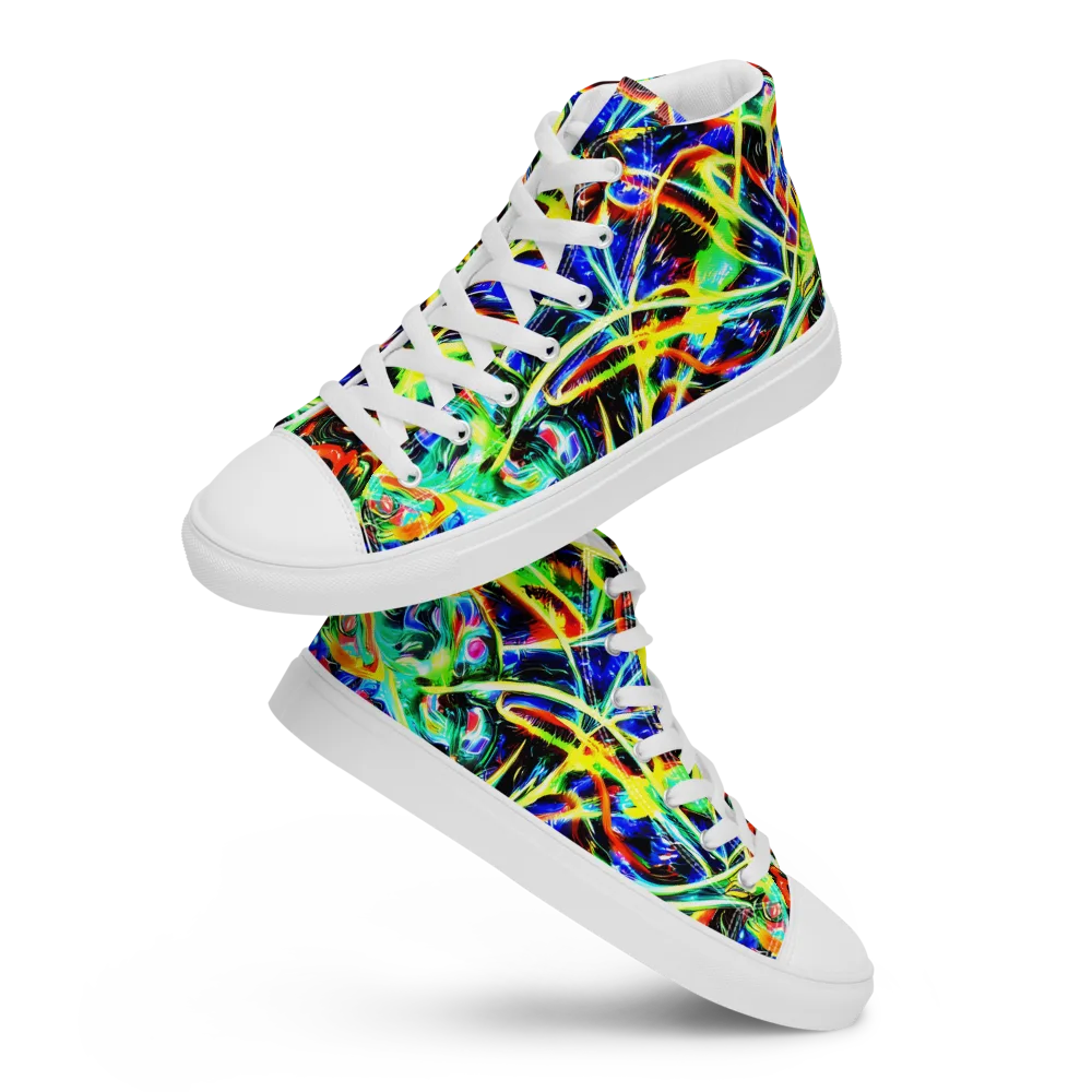 Luminous Overgrowth on Women's High Top Canvas Shoes — Front