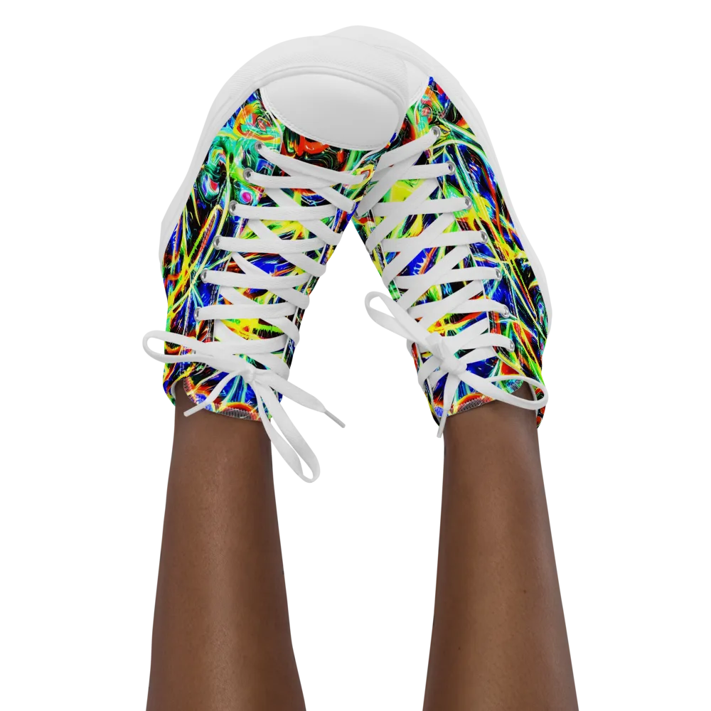 Luminous Overgrowth on Women's High Top Canvas Shoes — Front