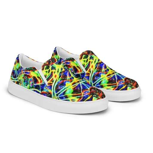 Luminous Overgrowth on a Men's Slip-On Canvas Shoes