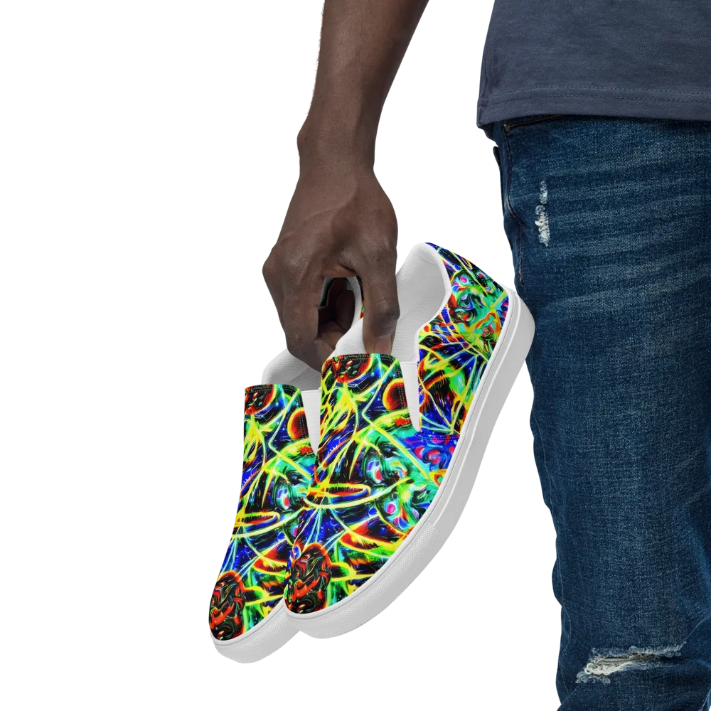 Luminous Overgrowth on Men's Slip-On Canvas Shoes — Left Front