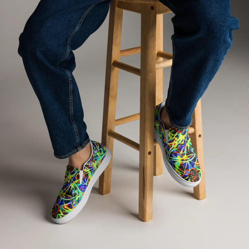 Luminous Overgrowth on Men's Slip-On Canvas Shoes — Front
