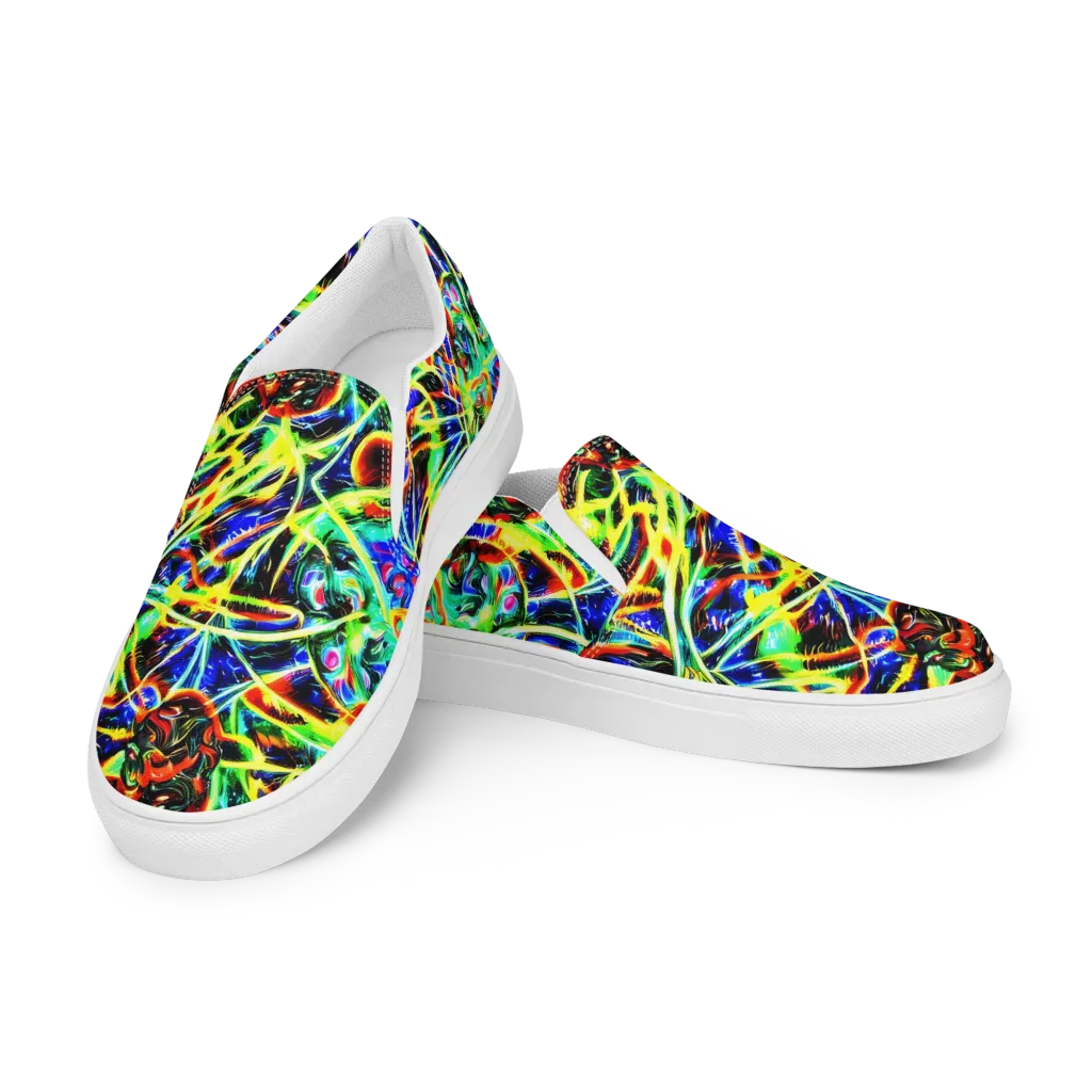 Luminous Overgrowth on Women's Slip-On Canvas Shoes — Left Front