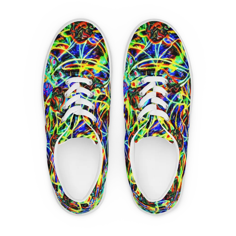 Luminous Overgrowth on Men's Lace-Up Canvas Shoes — Front