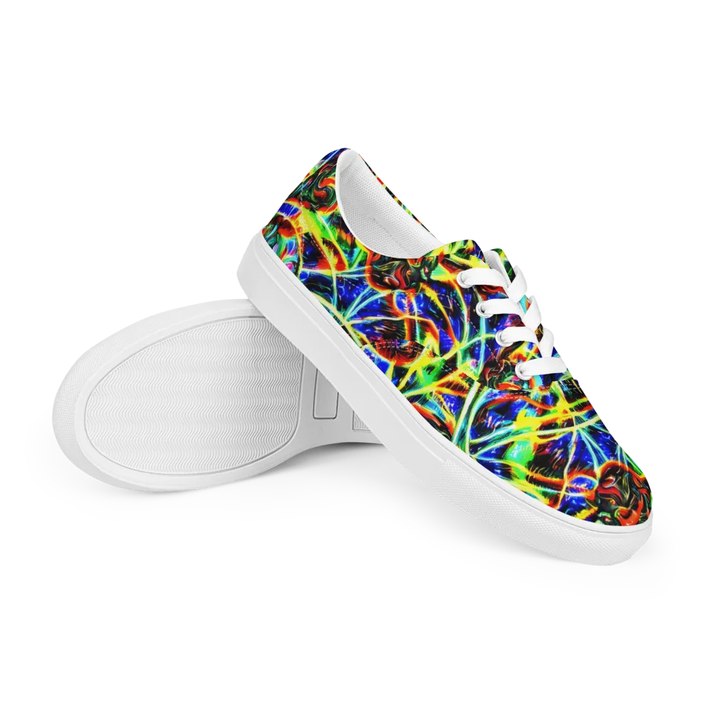 Luminous Overgrowth on Men's Lace-Up Canvas Shoes — Right Front