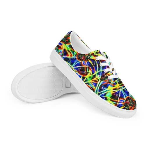 Luminous Overgrowth on a Men's Lace-Up Canvas Shoes