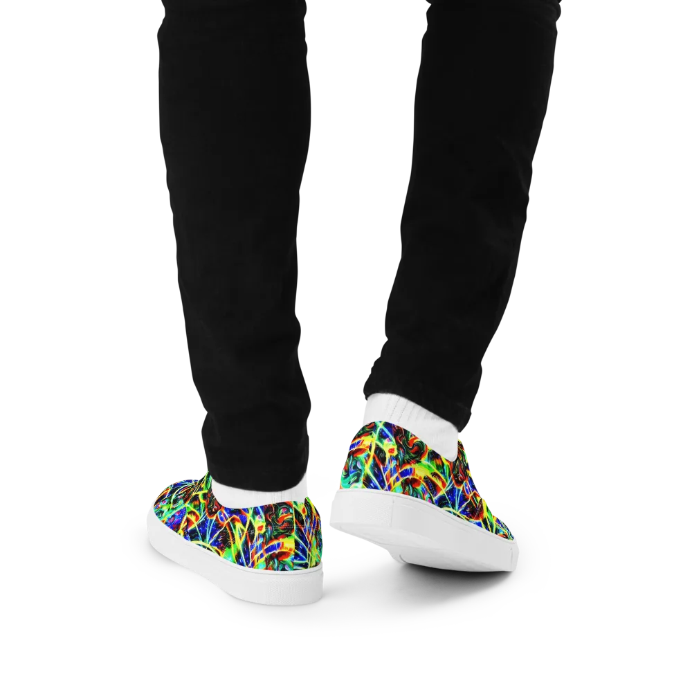 Luminous Overgrowth on Men's Lace-Up Canvas Shoes — Back