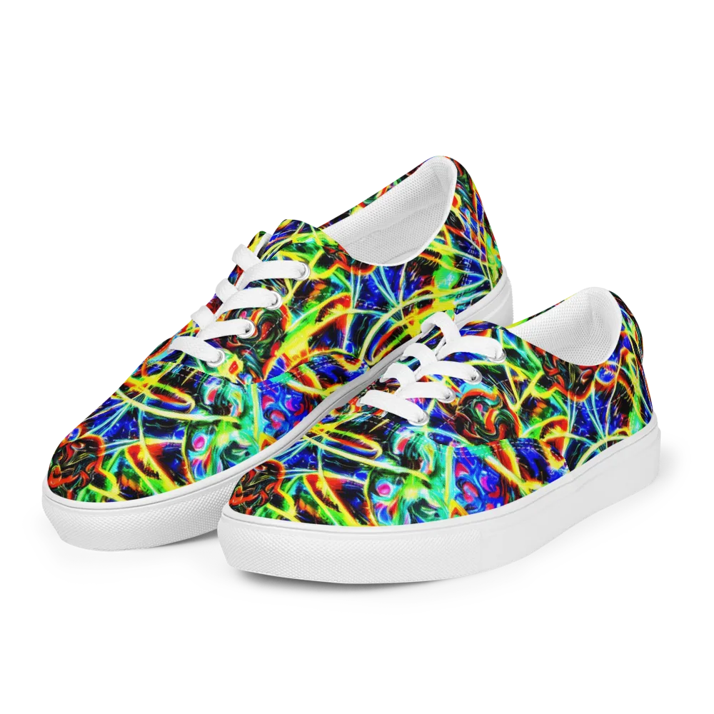 Luminous Overgrowth on Men's Lace-Up Canvas Shoes — Left Front