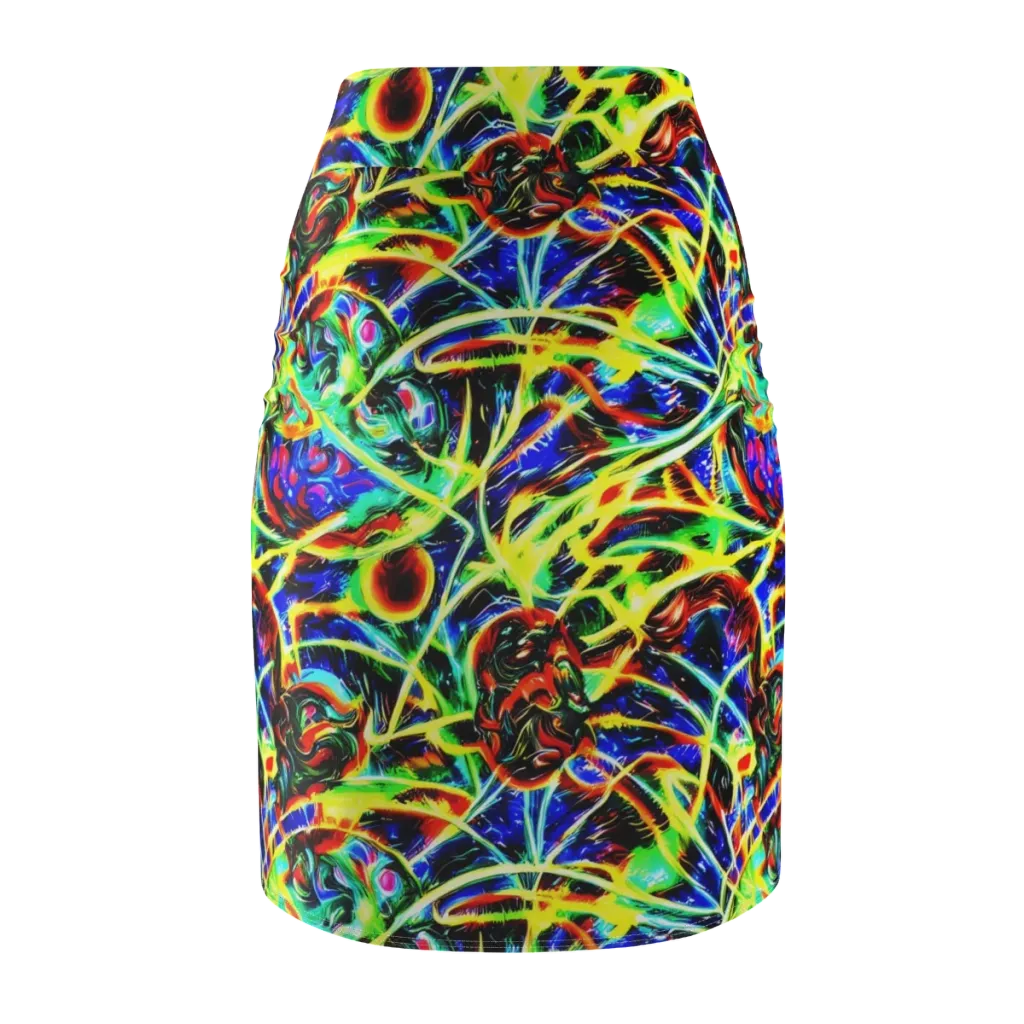 Luminous Overgrowth on Pencil Skirt — Back