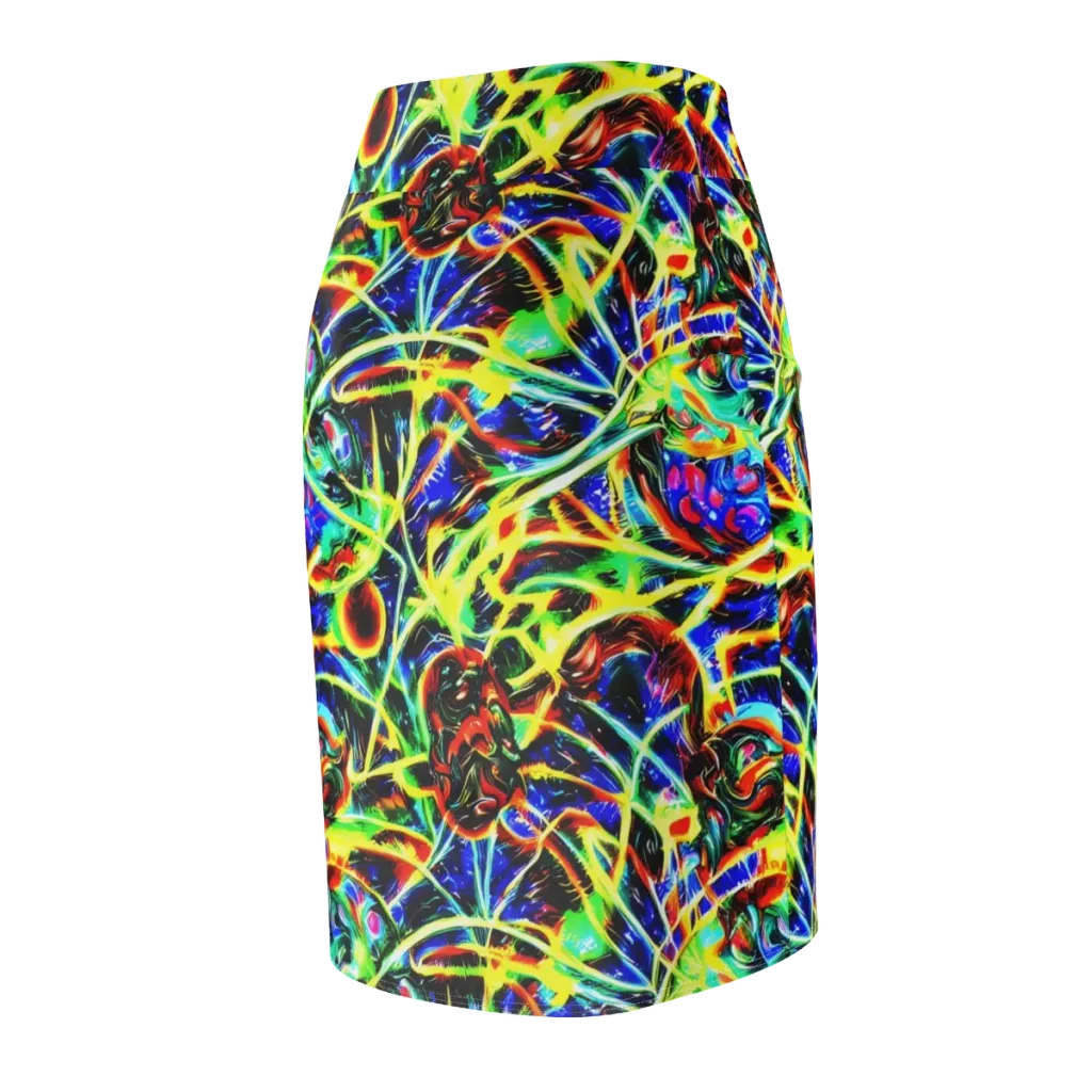 Luminous Overgrowth on Pencil Skirt — Back Side