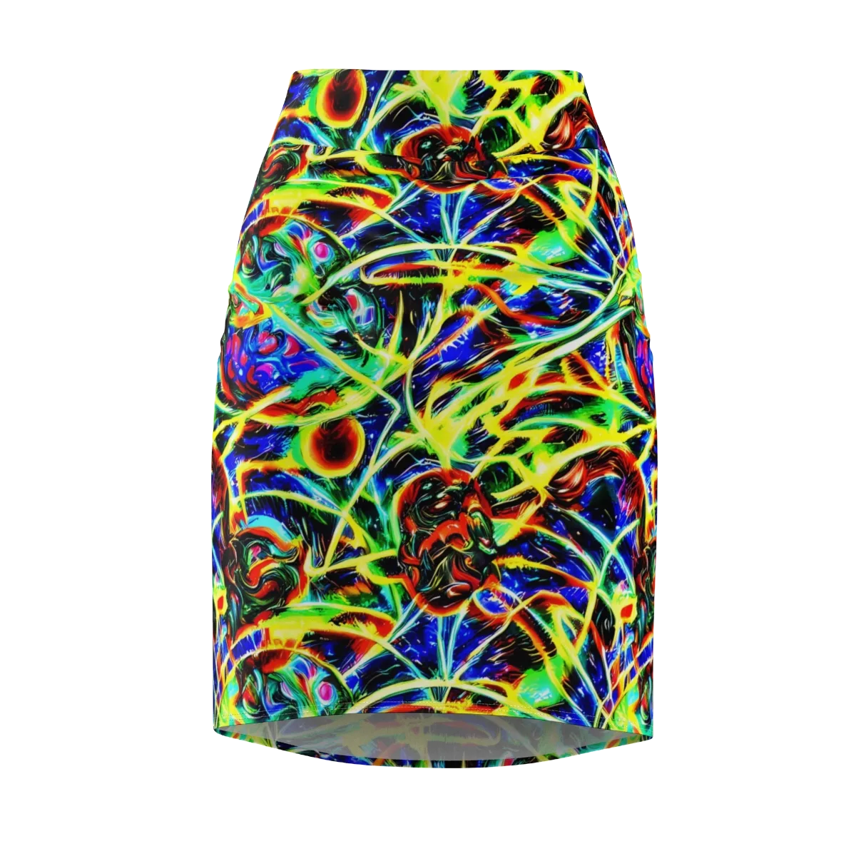 Luminous Overgrowth on Pencil Skirt — Front
