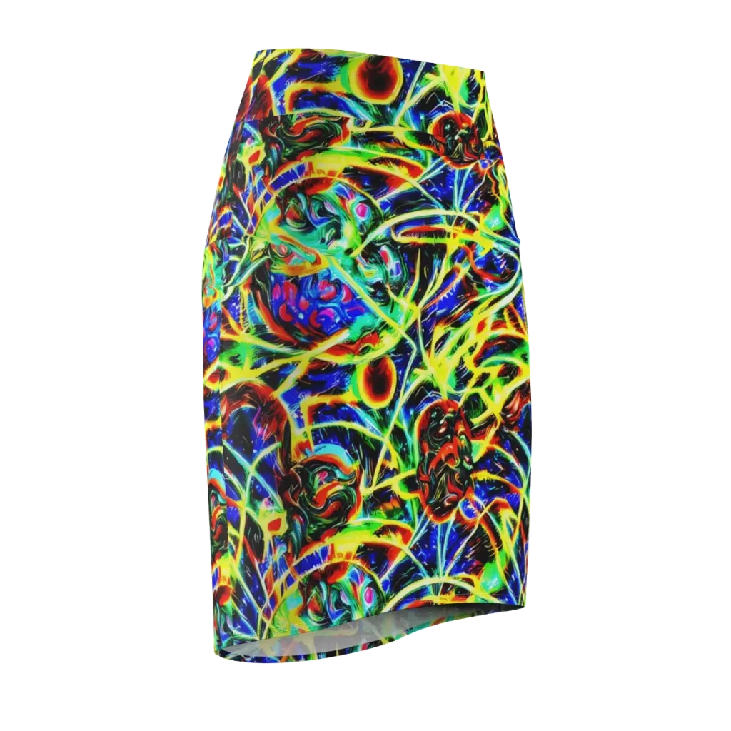 Luminous Overgrowth on Pencil Skirt — Front Side