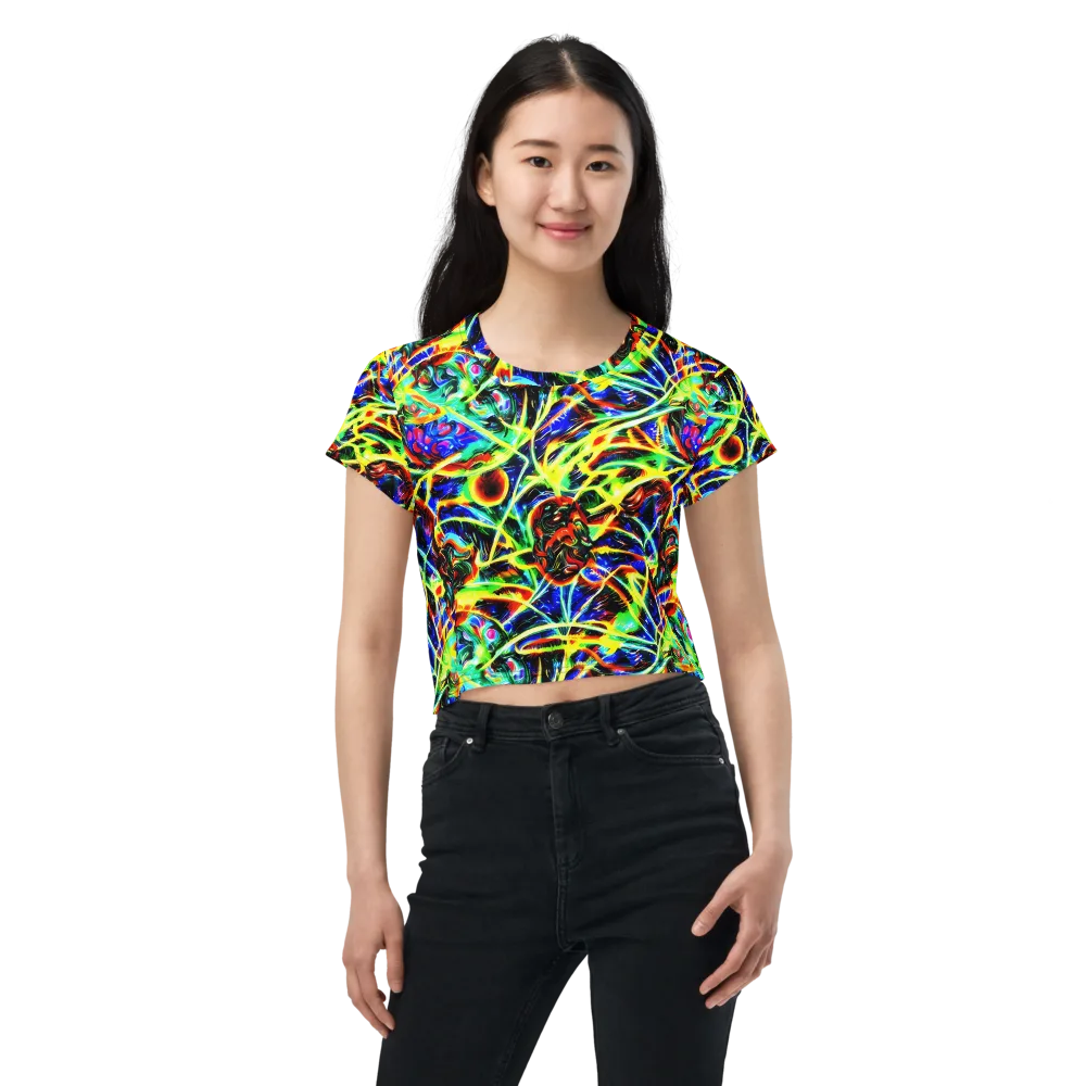 Luminous Overgrowth on Crop Tee — Front