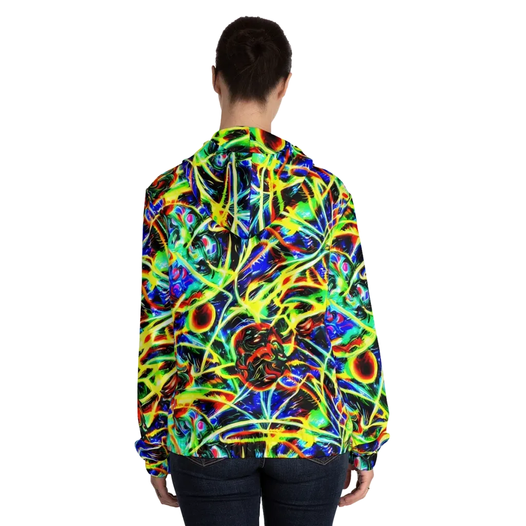 Luminous Overgrowth on Women's Full-Zip Hoodie — Back On Person