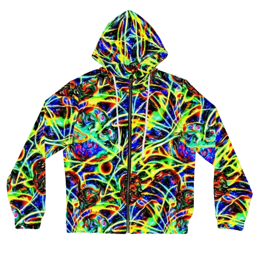 Luminous Overgrowth on a Women's Full-Zip Hoodie