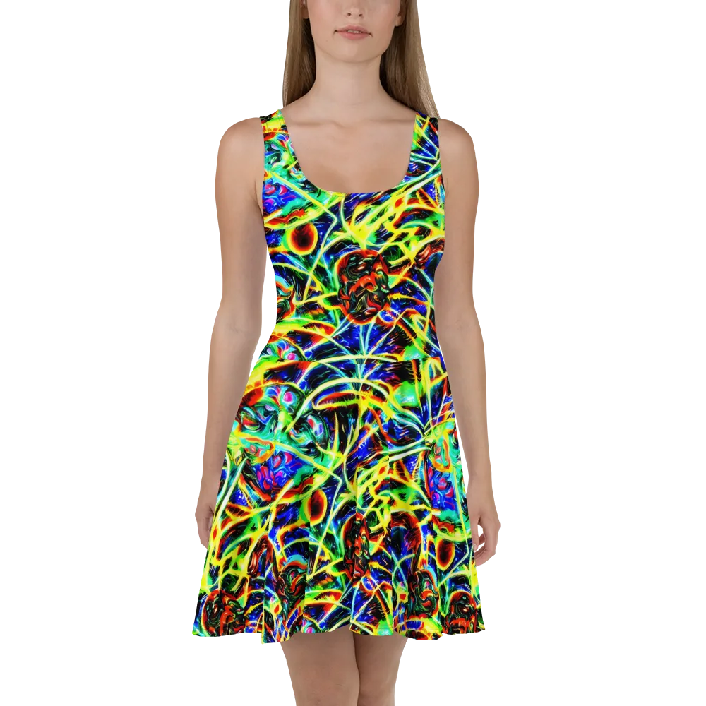 Luminous Overgrowth on Skater Dress — Front