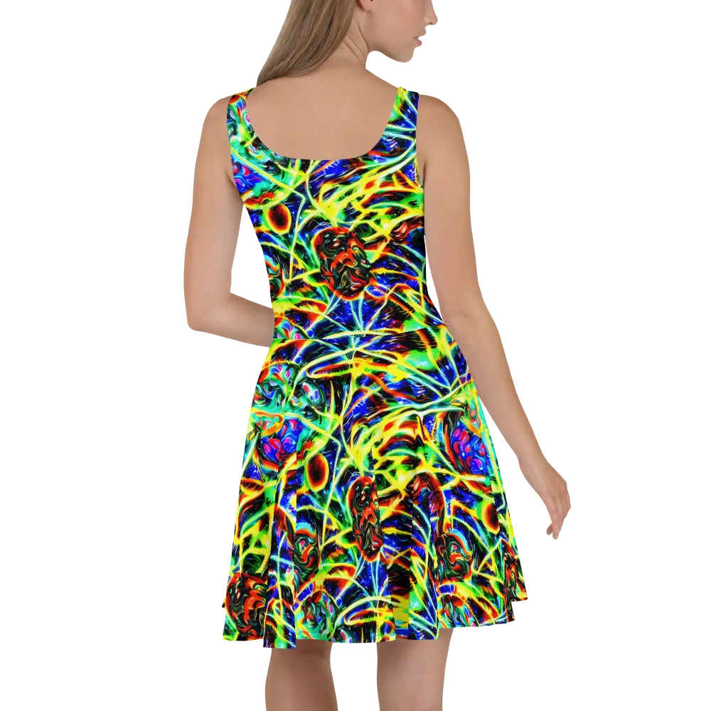 Luminous Overgrowth on Skater Dress — Back