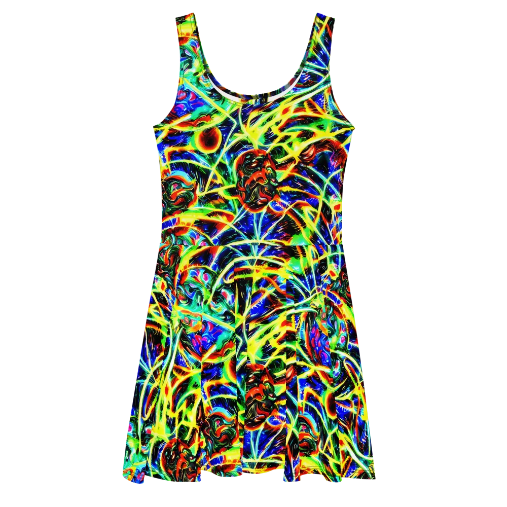 Luminous Overgrowth on Skater Dress — Front