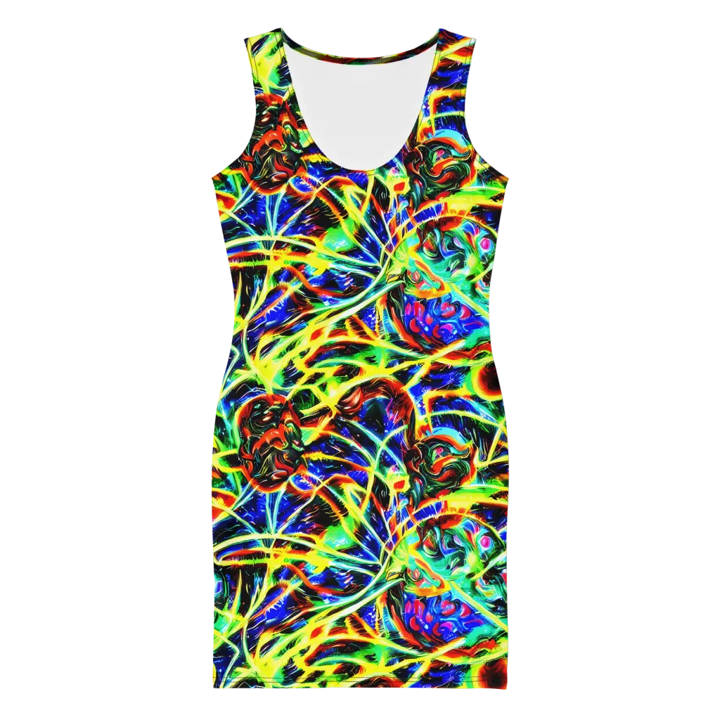 Luminous Overgrowth on Bodycon Dress — Front
