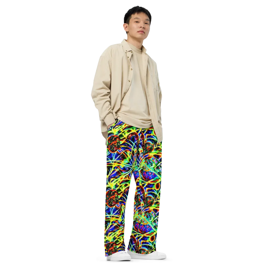 Luminous Overgrowth on Wide-Leg Pants — Right Front