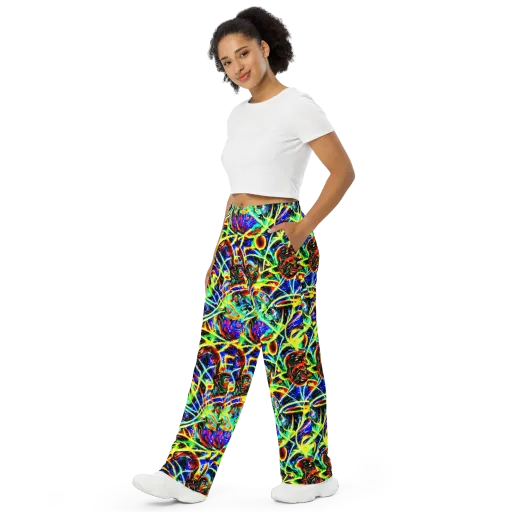 Luminous Overgrowth on a Wide-Leg Pants
