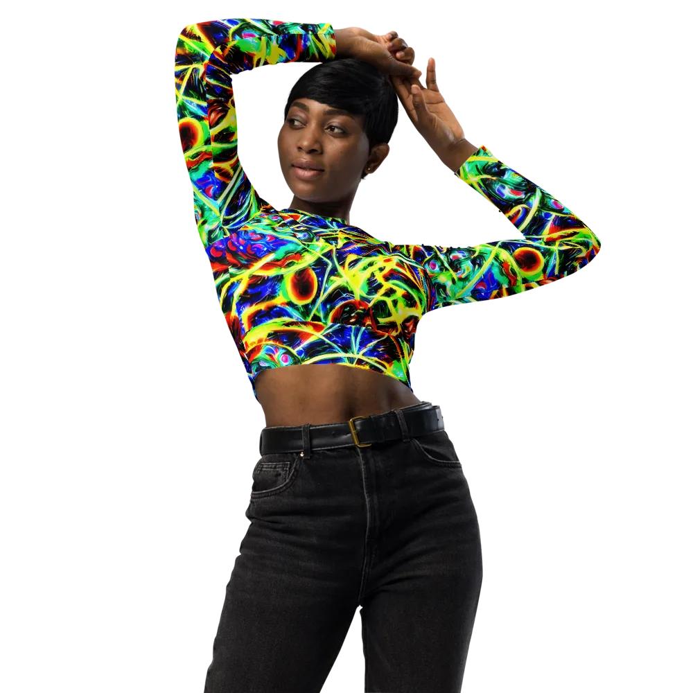 Luminous Overgrowth on Long Sleeve Crop Top — Front