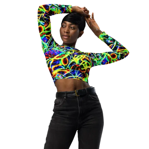 Luminous Overgrowth on a Long Sleeve Crop Top