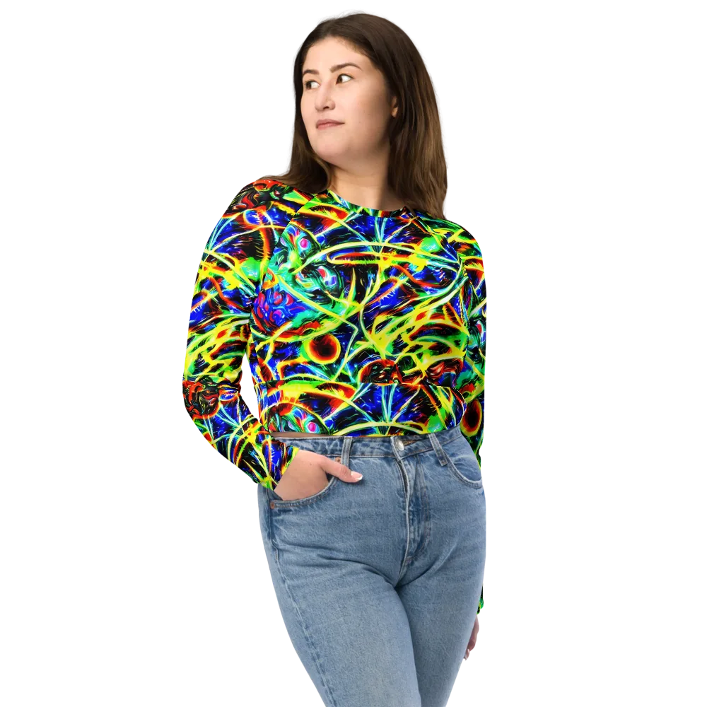 Luminous Overgrowth on Long Sleeve Crop Top — Front
