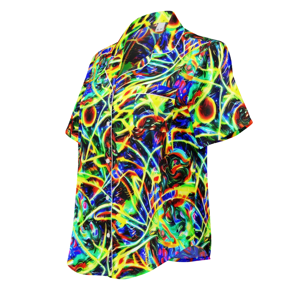 Luminous Overgrowth on Women's Short Sleeve Pajama Top — Left Front