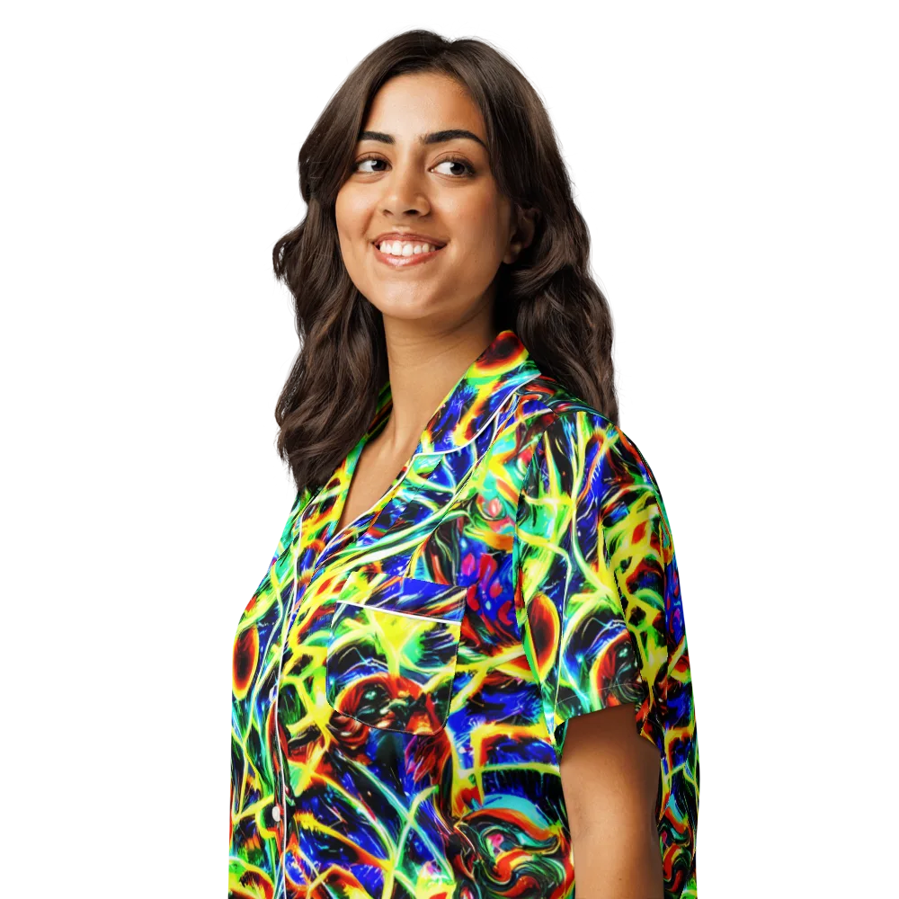 Luminous Overgrowth on Women's Short Sleeve Pajama Top — Left Front