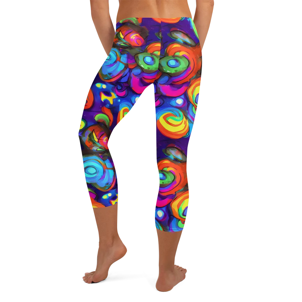 Chromatic Candyfield on Capri Leggings — Back