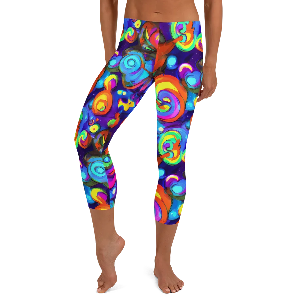 Chromatic Candyfield on Capri Leggings — Front